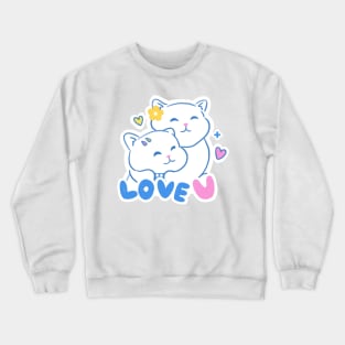 Cute hugging cats Crewneck Sweatshirt